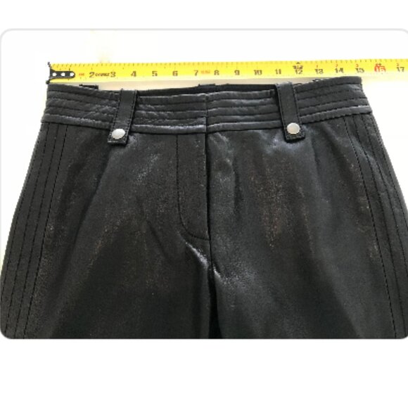 DKNY BLACK LEATHER BIKER STITCHING PANTS SIZE US 6 - Picture 9 of 16